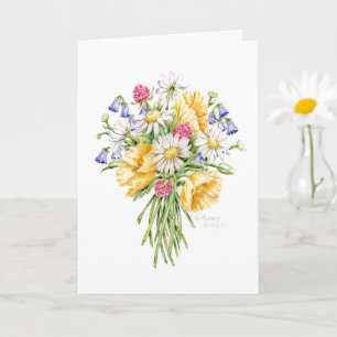 Tarjeta El Bouquet de las Flores Silvestres de Cumpleaños