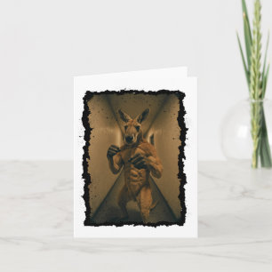 Tarjeta El Boxeo Retro Kangaroo De Pie En El Hallway Fun