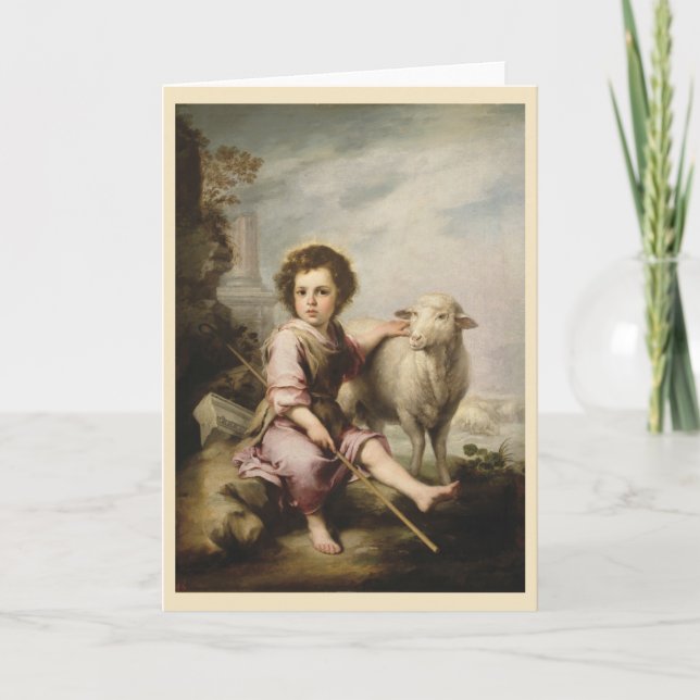 Tarjeta El Buen Pastor, Esteban Murillo (Anverso)