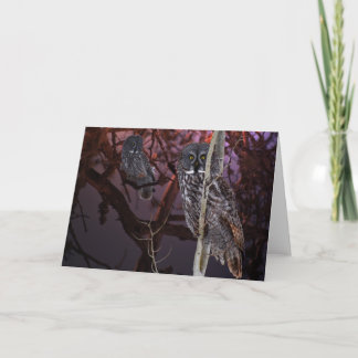 Tarjeta El búho de gran gris majestuoso