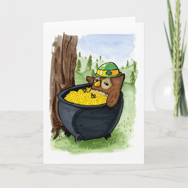 Tarjeta El búho de St Patrick (Anverso)