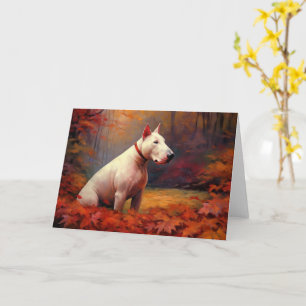 Tarjeta El 'Bull Terrier' en otoño se inspira en las hojas