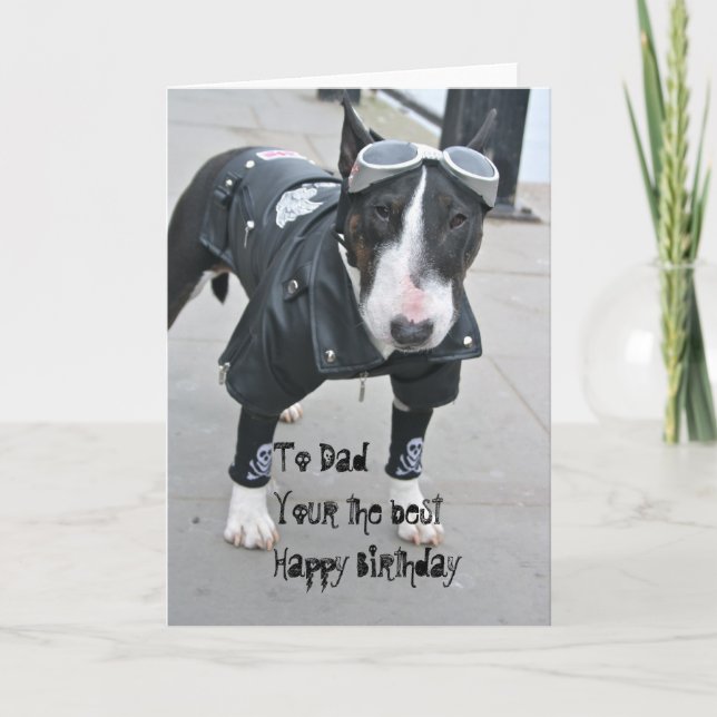 Tarjeta El Bulldog gótico papa tu mejor carta de cumpleaño (Anverso)