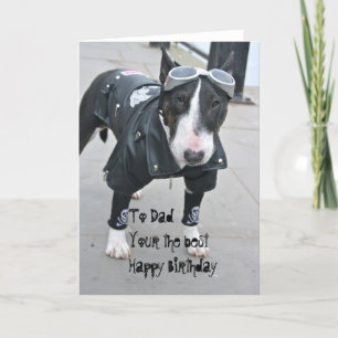 Tarjeta El Bulldog gótico papa tu mejor carta de cumpleaño