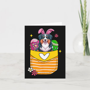 Tarjeta El Bunny Pastor Australiano De Chocolate De Pascua