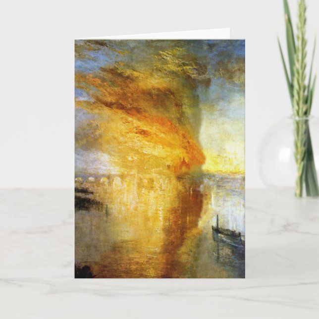 Tarjeta El Burning de las Cámaras de los lores y campos (Anverso)