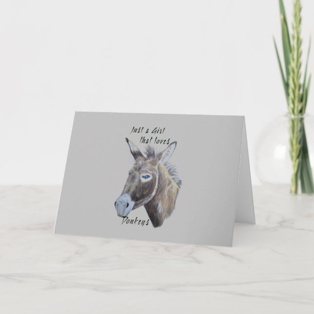 Tarjeta El burro salvaje es sólo un Chica que ama a los bu (Anverso)