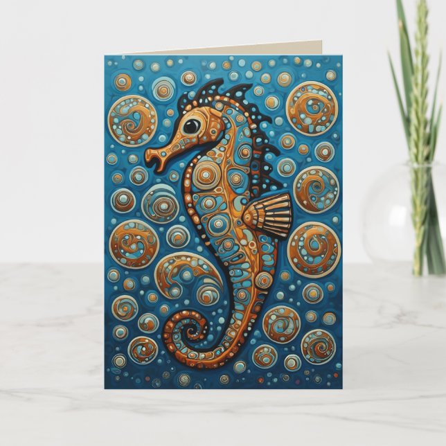 Tarjeta El caballito de mar surrealista (Anverso)