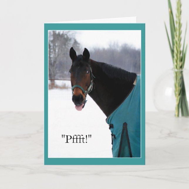 Tarjeta El caballo divertido envía la alegría de Bronx (Anverso)