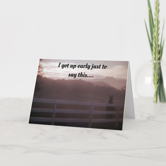 TARJETA EL CABALLO NO PUDO ESPERAR A DECIR *FELIZ CUMPLEAÑ (Anverso)