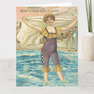 Tarjeta El cabello de la playa no le importa el saludo