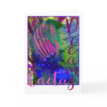 El cactus soña notecard en blanco