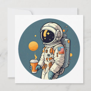 Tarjeta El café es un viaje espacial ASTRONÁUTICO fuera de