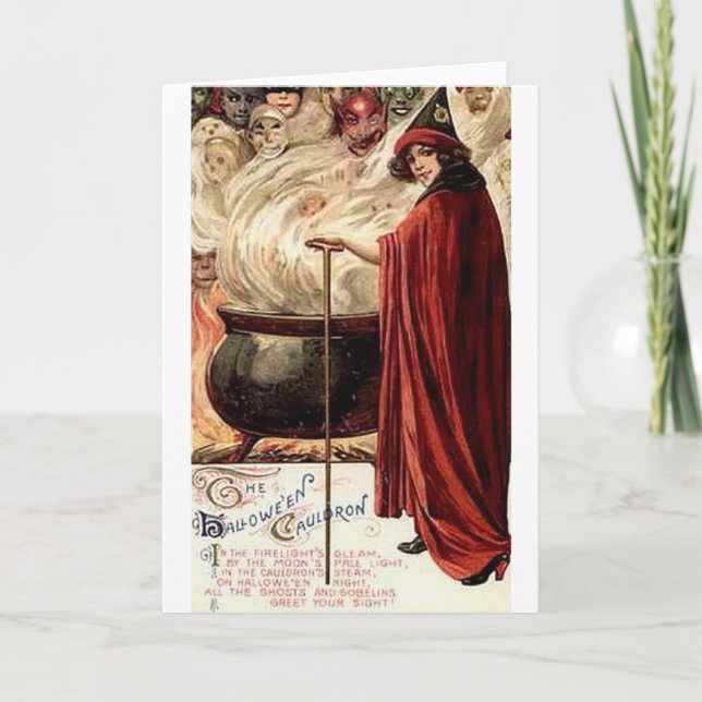 Tarjeta El caldero de Halloween (Anverso)