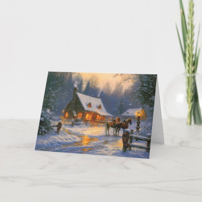 Tarjeta El calor del invierno y la gracia navideña (Anverso)