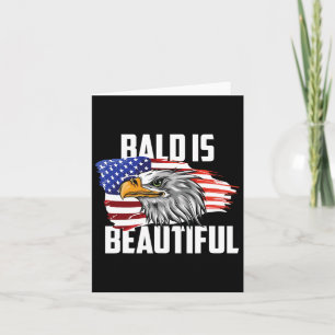 Tarjeta El calvo es hermosa América Patriótica del águila 