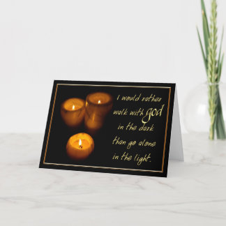 Tarjeta El caminar con las velas de dios