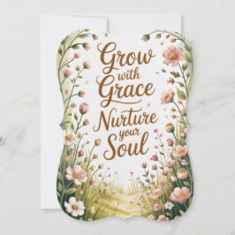 Tarjeta El Camino De Jardín Crecen Con Cita De Gracia