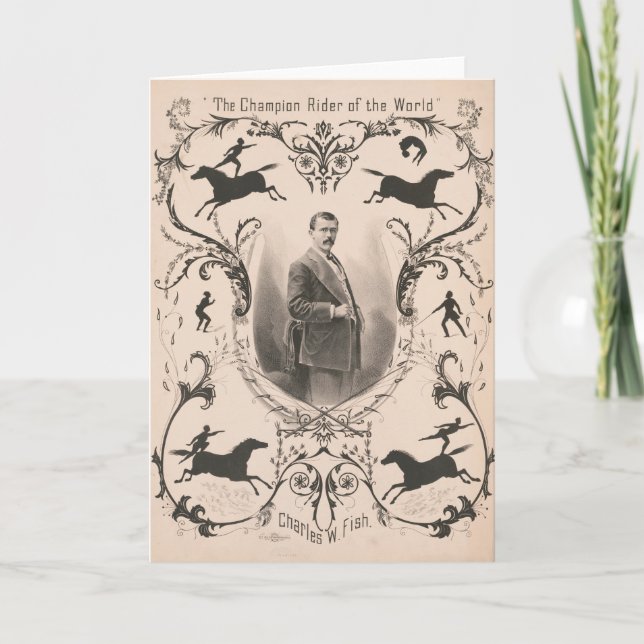 Tarjeta El Campeón Del Mundo, Charles W. Fish. (Anverso)