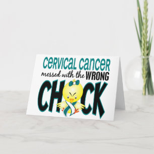 Tarjeta El Cáncer Cervical Envuelto Con El Chick Equivocad