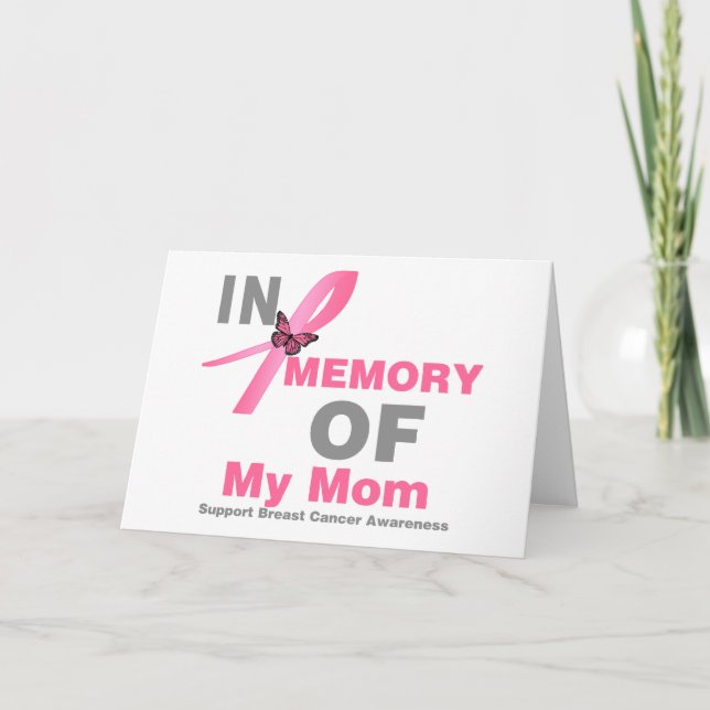 Tarjeta El cáncer de mama en memoria de mi madre (Anverso)