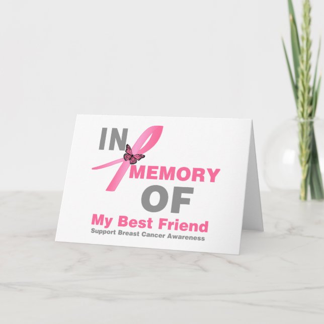Tarjeta El cáncer de mama en memoria de mi mejor amigo (Anverso)