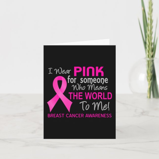Tarjeta El Cáncer De Mama Rosa Para Alguien Que Significa  (Anverso)