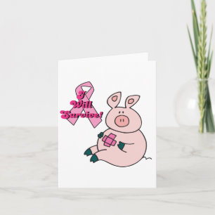 Tarjeta el cáncer de mama sobrevivirá cerdo