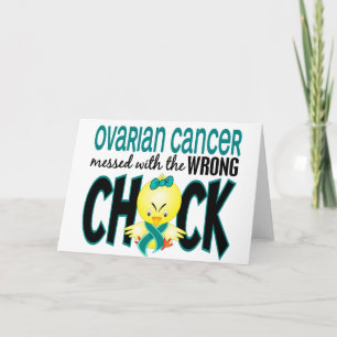 Tarjeta El Cáncer De Ovario Envuelto Con El Chick Equivoca