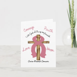 Tarjeta El cáncer de pecho con dios todo es saludo posible