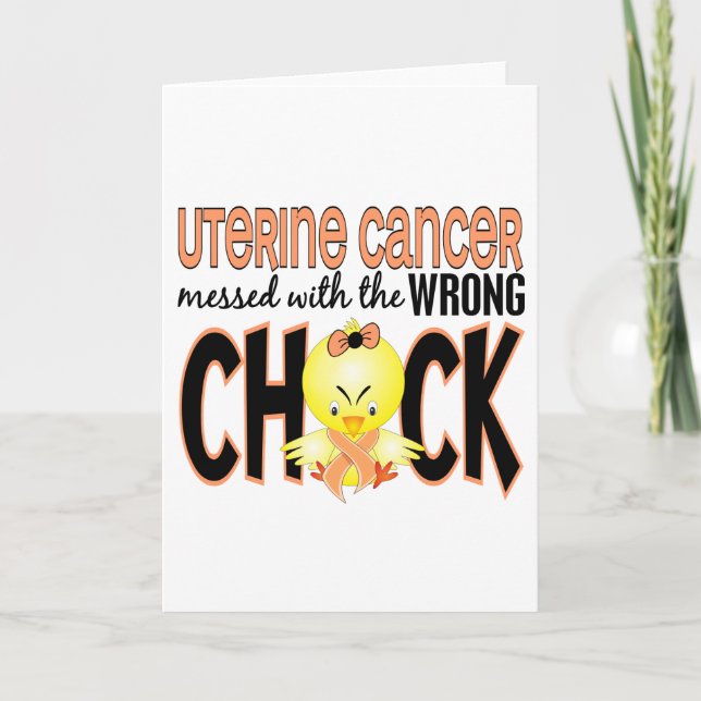 Tarjeta El Cáncer De Uterina Enfrentado Con El Chick Equiv (Anverso)