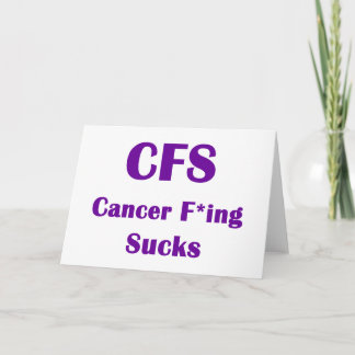 Tarjeta El cáncer que hace frío golpea a CFS