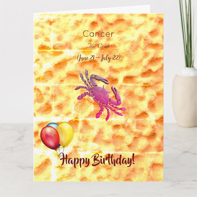 Tarjeta El cangrejo (21 de junio - 22 de julio) Cumpleaños (Anverso)