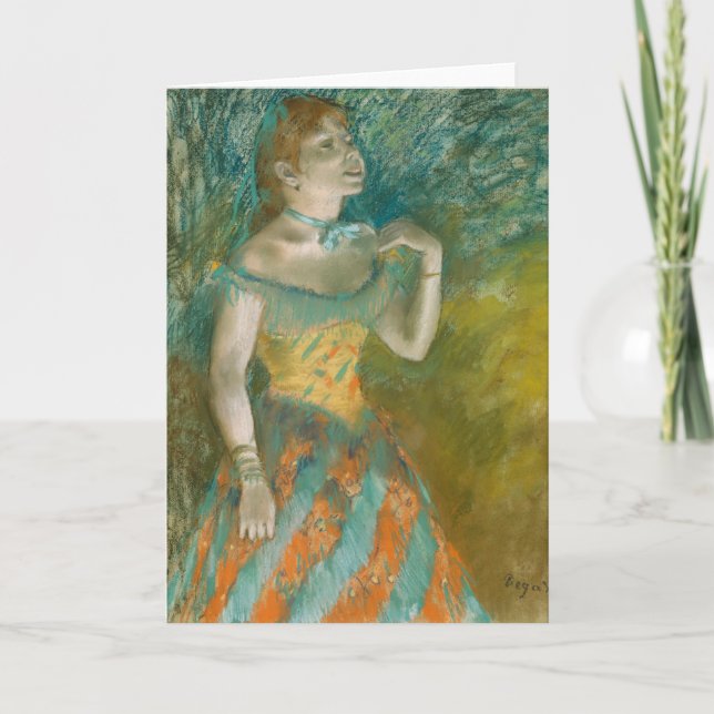 Tarjeta El cantante en verde | Edgar Degas (Anverso)
