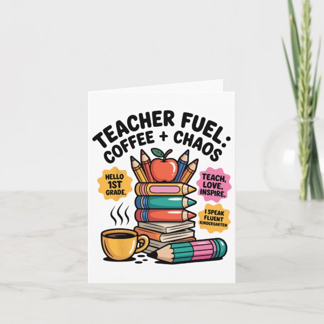 Tarjeta El caos del café de combustible del profesor es gr (Anverso)