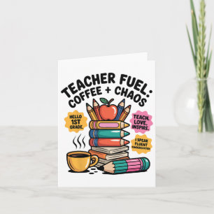 Tarjeta El caos del café de combustible del profesor es gr