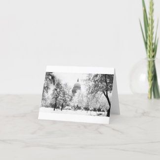 Tarjeta El capitolio de Idaho debajo de la nieve