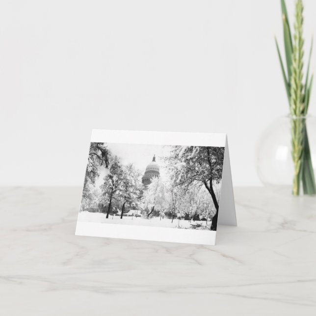 Tarjeta El capitolio de Idaho debajo de la nieve (Anverso)