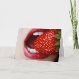 Tarjeta El caramelo de la naturaleza - mujer que come la