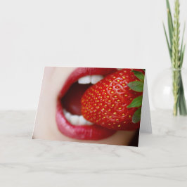 Tarjeta El caramelo de la naturaleza - mujer que come la