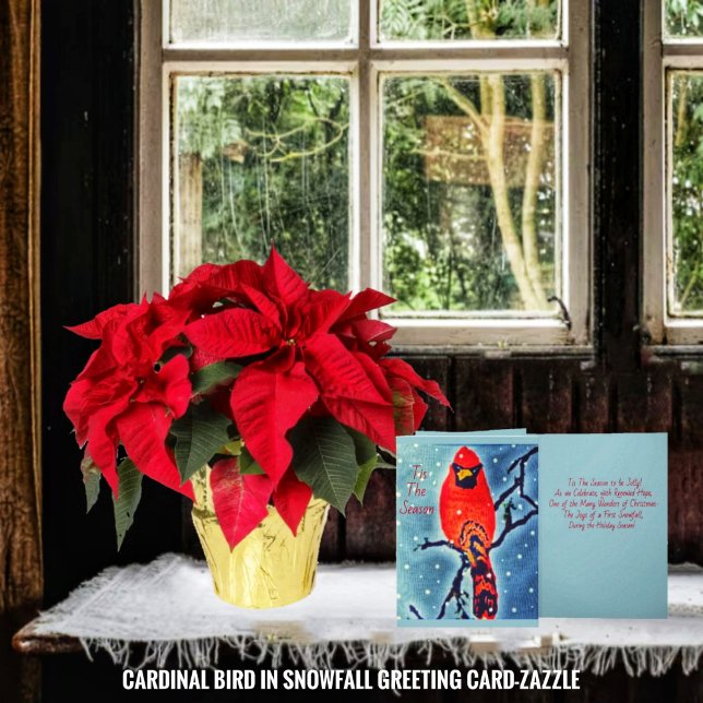 Tarjeta El Cardenal Bird En La Nevada (Subido por el creador)