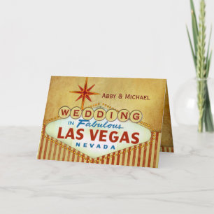 Tarjeta El casarse en Las Vegas fabuloso - rayas del