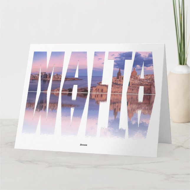 Tarjeta El casco antiguo de La Valeta y el puerto de Malta (Reverso)