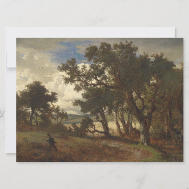 Tarjeta El cazador en un paisaje rural (Anverso)