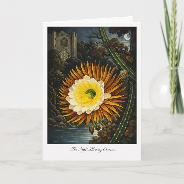 Tarjeta El Cereus de Floración Nocturna — Reinterpretación (Anverso)