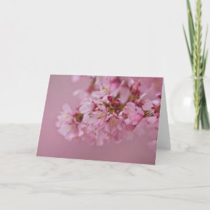 Tarjeta El cerezo sakura florece con reflexiones rosa páli