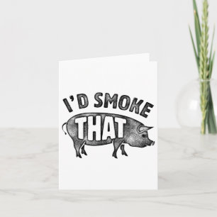 Tarjeta El Chef Humo Que El Cerdo Cerdo Bbq Hombres Barbac
