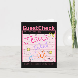 Tarjeta El chequeo invitado Jesús lo pagó todo el divertid