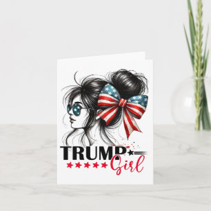 Tarjeta El Chica de Trump Messy Bun Sungles Trump 2024 Ban