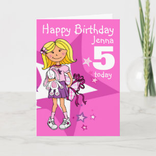 Tarjeta El chica del feliz cumpleaños personaliza la